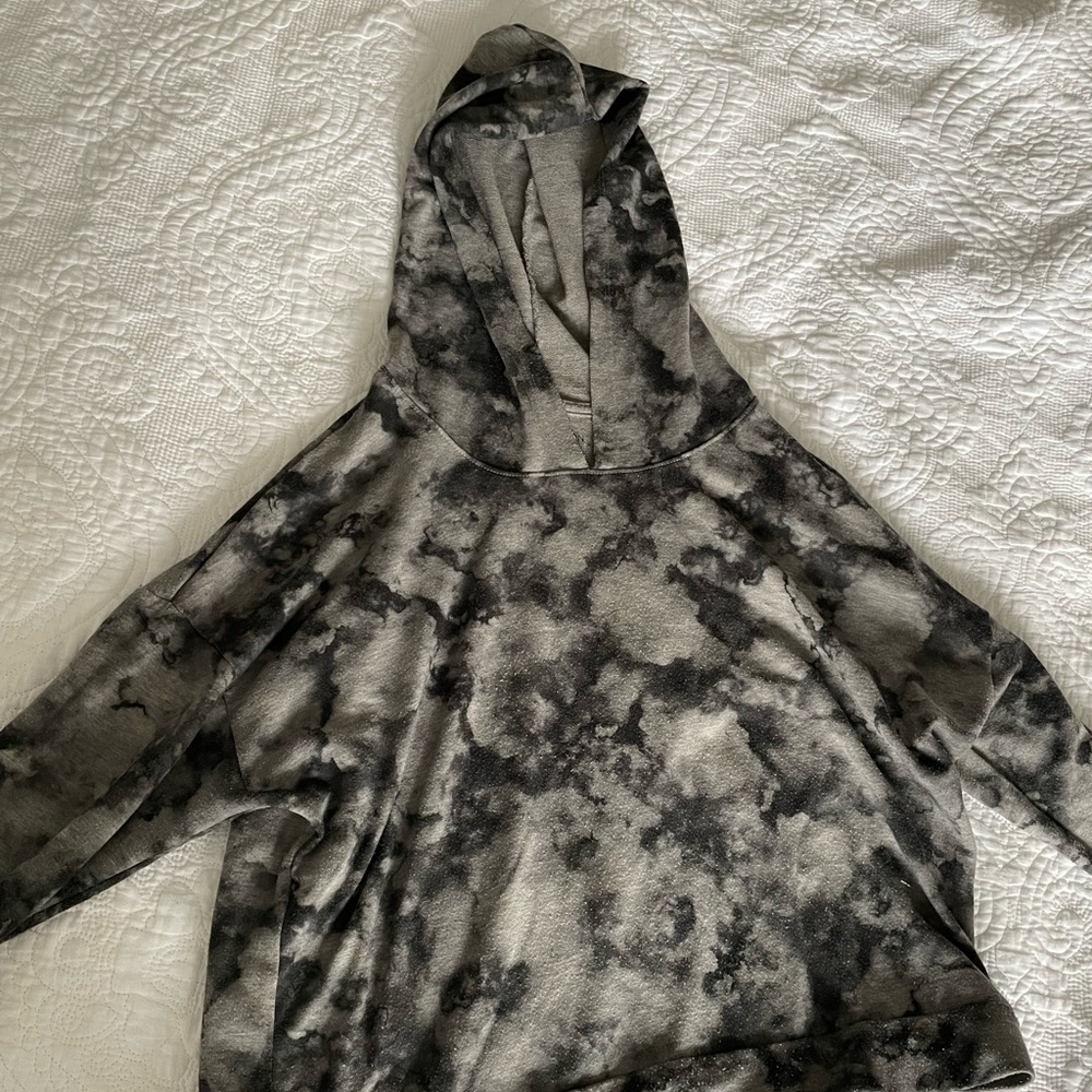 Grey tie dye light spring hoodie